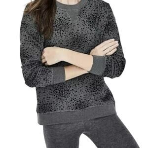 BODEN Star Velvet Arabella Crew Neck High Low Sweatshirt Gray Size Medium